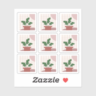 Adesivo Monstera House Plant Frames Bohemian Sticker