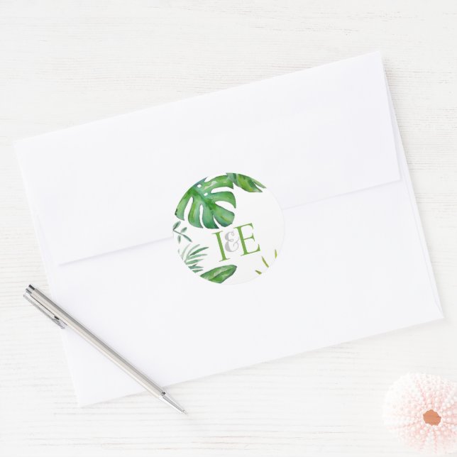 Adesivo Monstera Tropical Deixa O Correspondente Verde (Envelope)