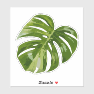 Adesivo Monstera Variegada – Folha Recortada Clara