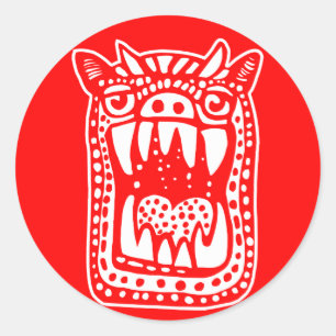 Adesivo Monstro Assustador - Vermelho