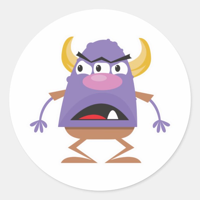 Adesivo monstro bobo de três olhos (Frente)