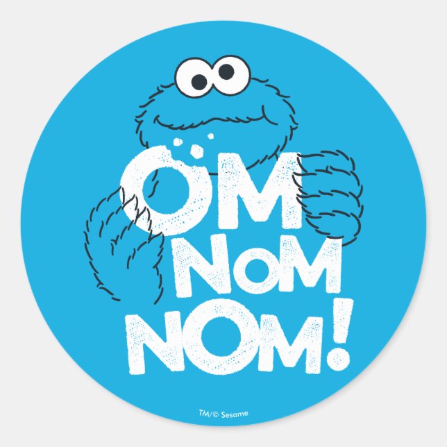 Adesivo Monstro Come Biscoitos | Om Nom Nom! (Frente)