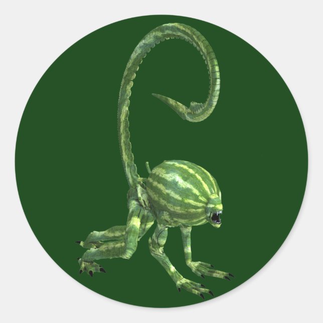 Adesivo Monstro da Melancia Verde Engraçado (Frente)