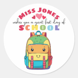 Adesivo monstro de boas-vindas do primeiro dia de aula