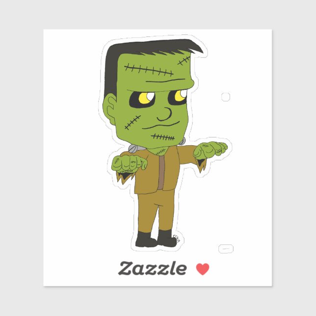 Adesivo monstro de chibi (Folha)