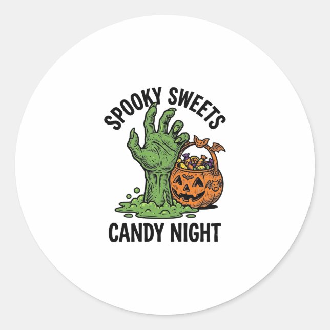 Adesivo Monstro de Doces de Halloween Gráfico de Tratament (Frente)