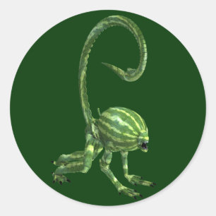 Adesivo Monstro de Melancia Verde Engraçado