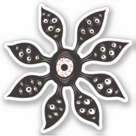 Adesivo Monstro de Olhos da Flor Testemunha Assustadora