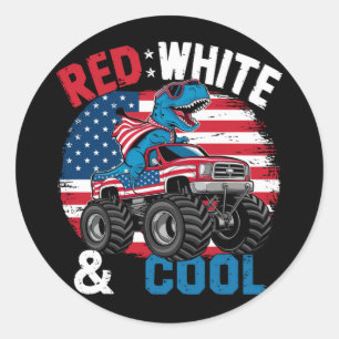 Adesivo Monstro Dinossauro Caminhão Dino 4 De Julho Bandei