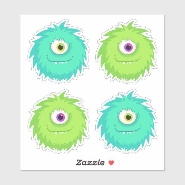 Adesivo Monstro do Furball Cute (Folha)