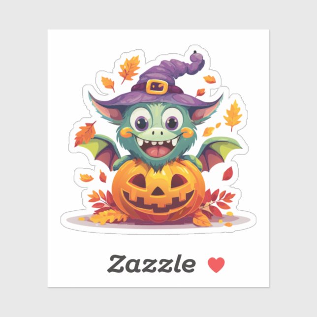 Adesivo Monstro do Halloween do bobo (Folha)