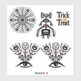 Adesivo Monstro do robo de truque ou tratamento