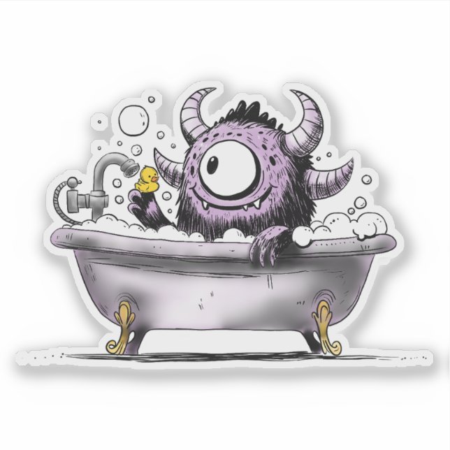 Adesivo Monstro em Bubble Bath (Frente)