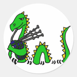 Adesivo Monstro engraçado de Loch Ness que joga Bagpipes