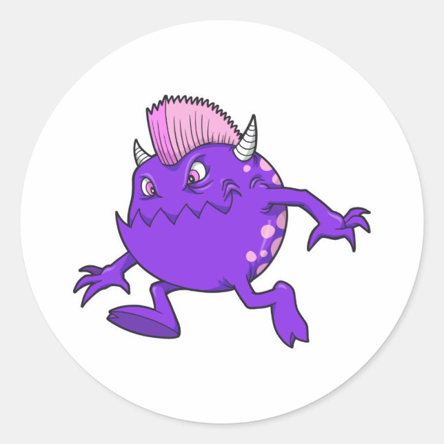 Adesivo monstro púrpura do diabo (Frente)