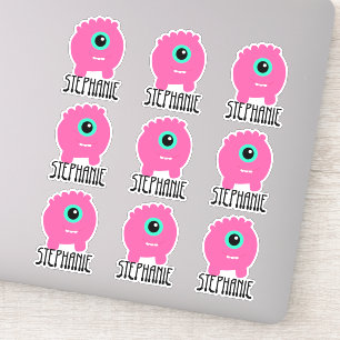 Adesivo Monstro Rosa Monstro Name Sticker Pack