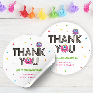 Adesivo Monstro Rosa Obrigado Sticker