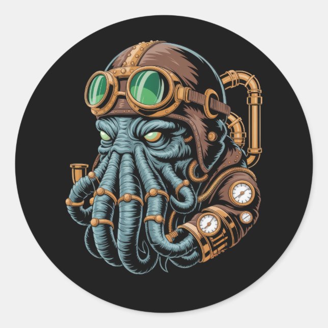 Adesivo monstro steampunk Cthulhu (Frente)