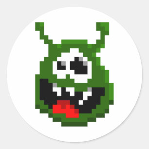 Adesivo Monstro Verde - Arte em Pixel