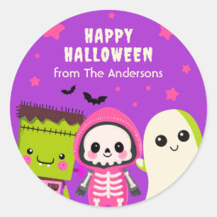Adesivo Monstro Whimsso Mash Feliz Halloween Roxo