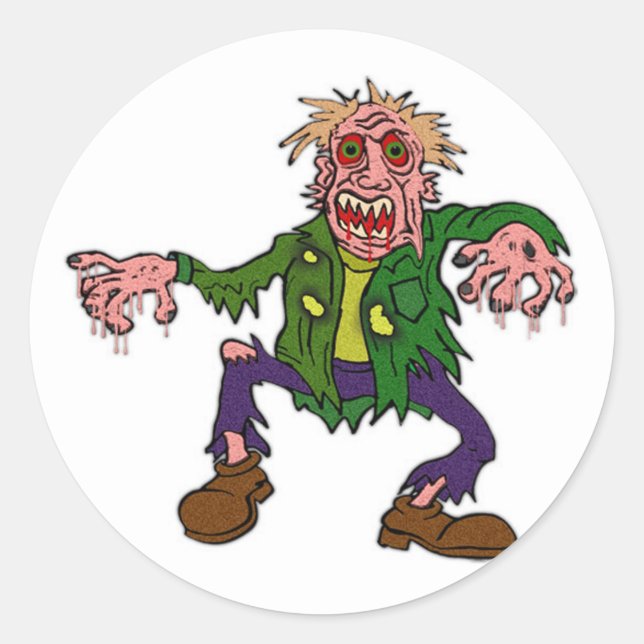 Adesivo Monstro Zombie Verde das Halloween (Frente)