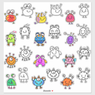 Adesivo Monstros Bonitos e Gêmeos Contorno