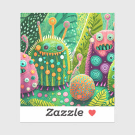 Adesivo Monstros coloridos, texturizados, com padrões