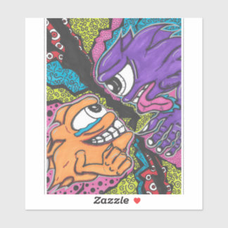 Adesivo Monstros combatem o vinil