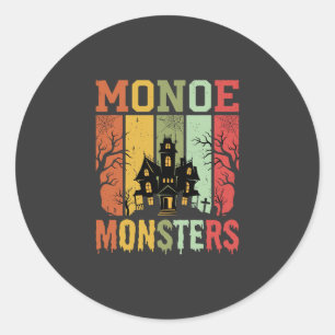 Adesivo Monstros Retrô de Casa Assombrada de Halloween