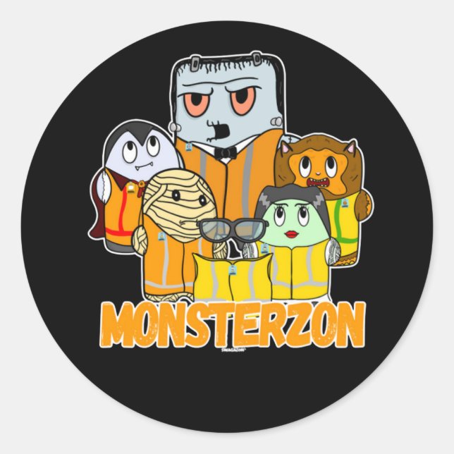 Adesivo Monstros Swagazon Mummy Frankenstein Dracula Monst (Frente)