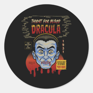 Adesivo Monstros Universais Dracula Vintage Halloween Mask