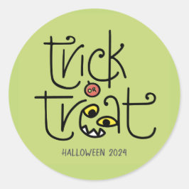 Adesivo monstruoso de truque ou de tratamento - ve