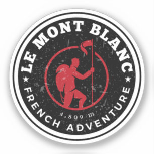 Adesivo Mont Blanc caminhada aventura francesa- Monte Bian