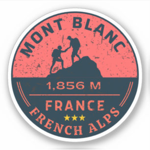 Adesivo Mont Blanc caminhada aventura francesa- Monte Bian