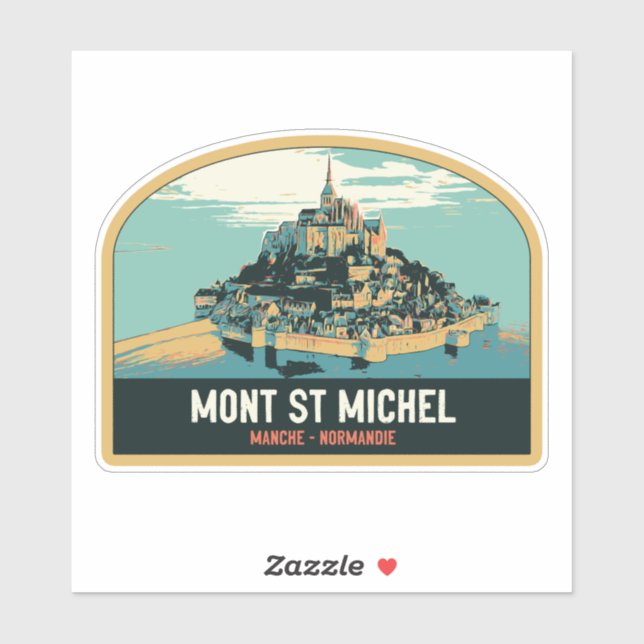 Adesivo Mont Santo Michel ilustração original França Sti (Folha)