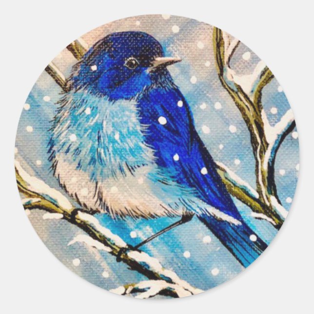 Adesivo Montanha Bluebird na neve de Natal (Frente)