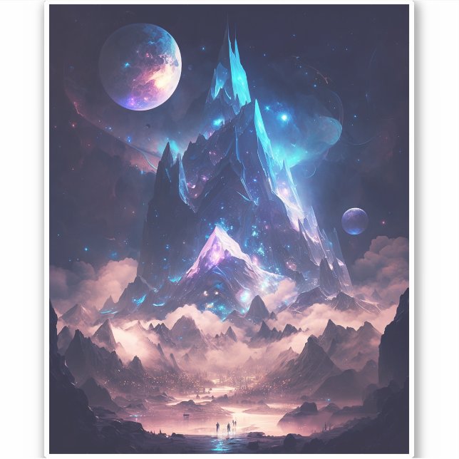 Adesivo Montanha Da Paisagem Da Fantasia Cristal (Frente)