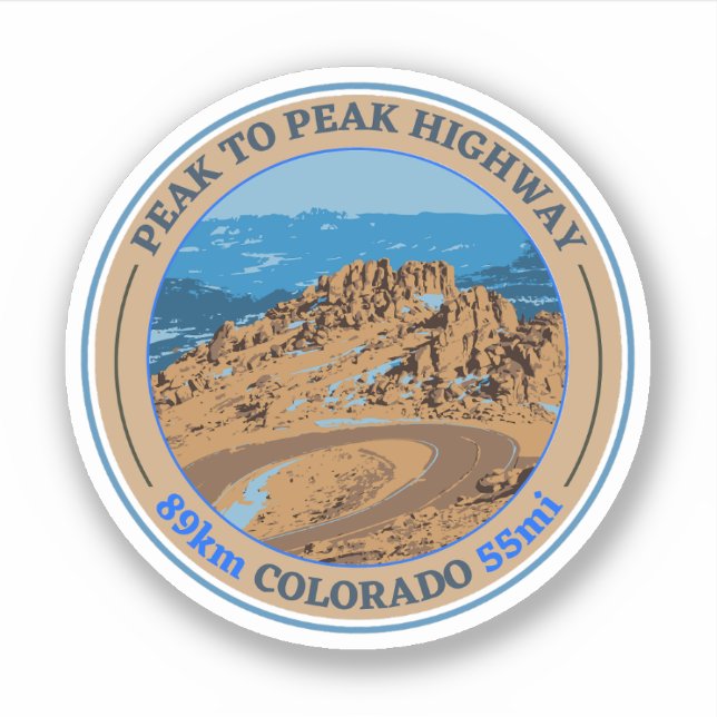 Adesivo montanha rochosa Colorida Colorida rochosa de pico (Frente)