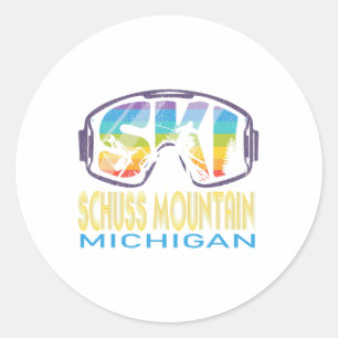 Adesivo Montanha Ski Schuss Férias de Esqui em Michigan