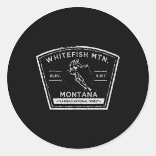 Adesivo Montanha Whitefish Montana Neve Esquiando