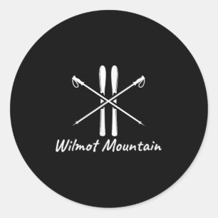 Adesivo Montanha Wilmot Illinois Esqui Bastões de Esqui In
