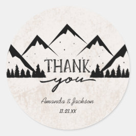 Adesivo Montanhas Aventura Começa Casamento Monograma