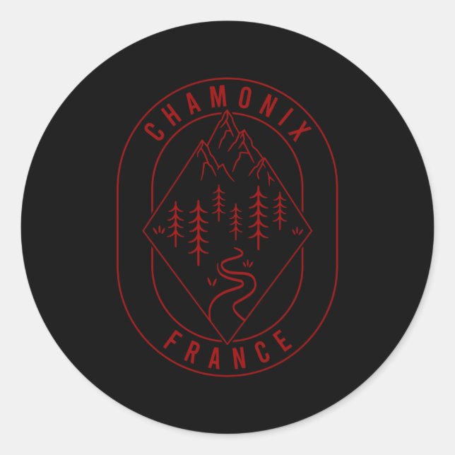 Adesivo Montanhas Chamonix França Andando ao ar livre Mini (Frente)