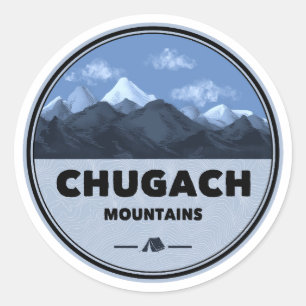 Adesivo Montanhas Chugach Alasca Acampamento