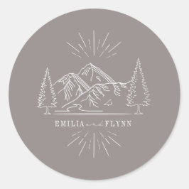 Adesivo Montanhas Line Art Casamento Ametyst