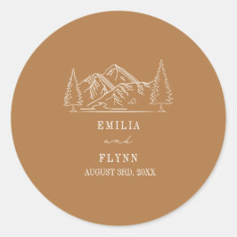 Adesivo Montanhas Line Art Goldenrod Casamento