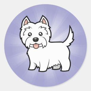 Adesivo Montanhas ocidentais Terrier branco dos desenhos