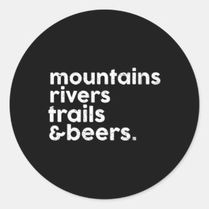 Adesivo Montanhas Rios Trilhas Cervejas Amante de Caminhad