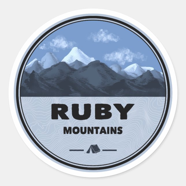 Adesivo Montanhas Ruby Nevada Acampamento (Frente)