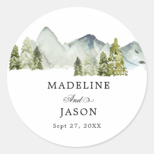 Adesivo Montanhas Rustic Greenery Forest Casamento Script